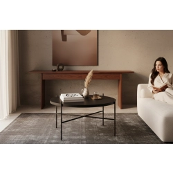 STOLIK KAWOWY Metalowy Blat Czarny Płyta MDF  STK-929